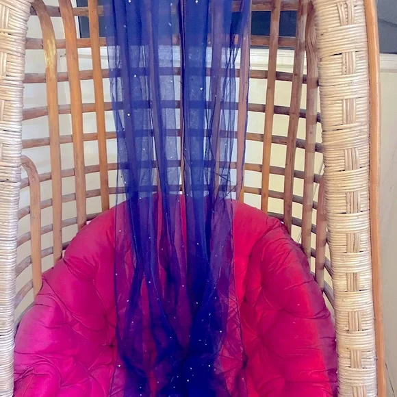 Full length navy blue flared Anarkali gown brand new with tag in 40 size - Picture 6 of 8